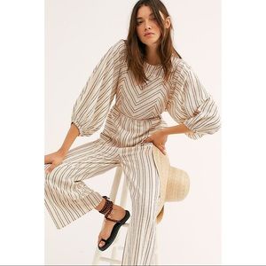 Free People Kenny One-Piece Striped Jumpsuit Small